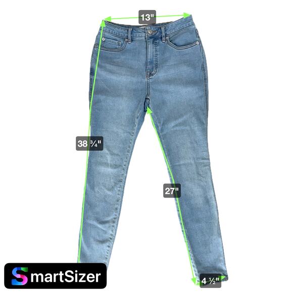 We The Free Denim Stretchy Jeans Women Sz 27 Faded Blue GRVY High Rise Skinny - Picture 10 of 10